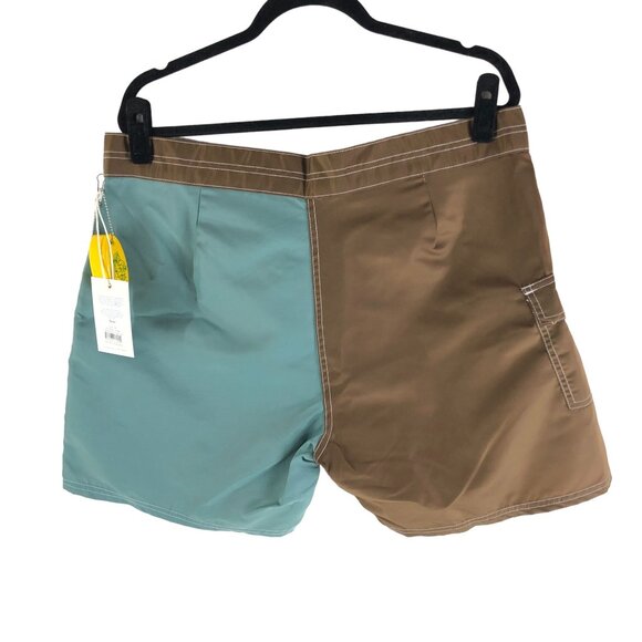 Katin Mens Waterman Trunk Surf Board Shorts Nylon Brown Blue Size 31 - Picture 2 of 3